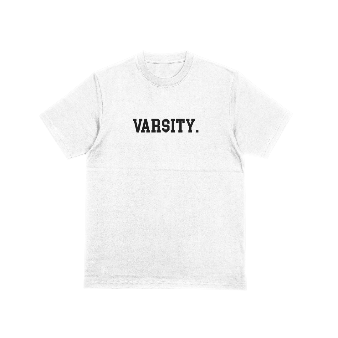"VAR$ITY" Tee - Pearl White